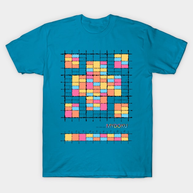 Mydoku_010_H001_006_F: Sudoku, Sudoku coloring, logic, logic puzzle, holiday puzzle, fun, away from screen T-Shirt by Mydoku